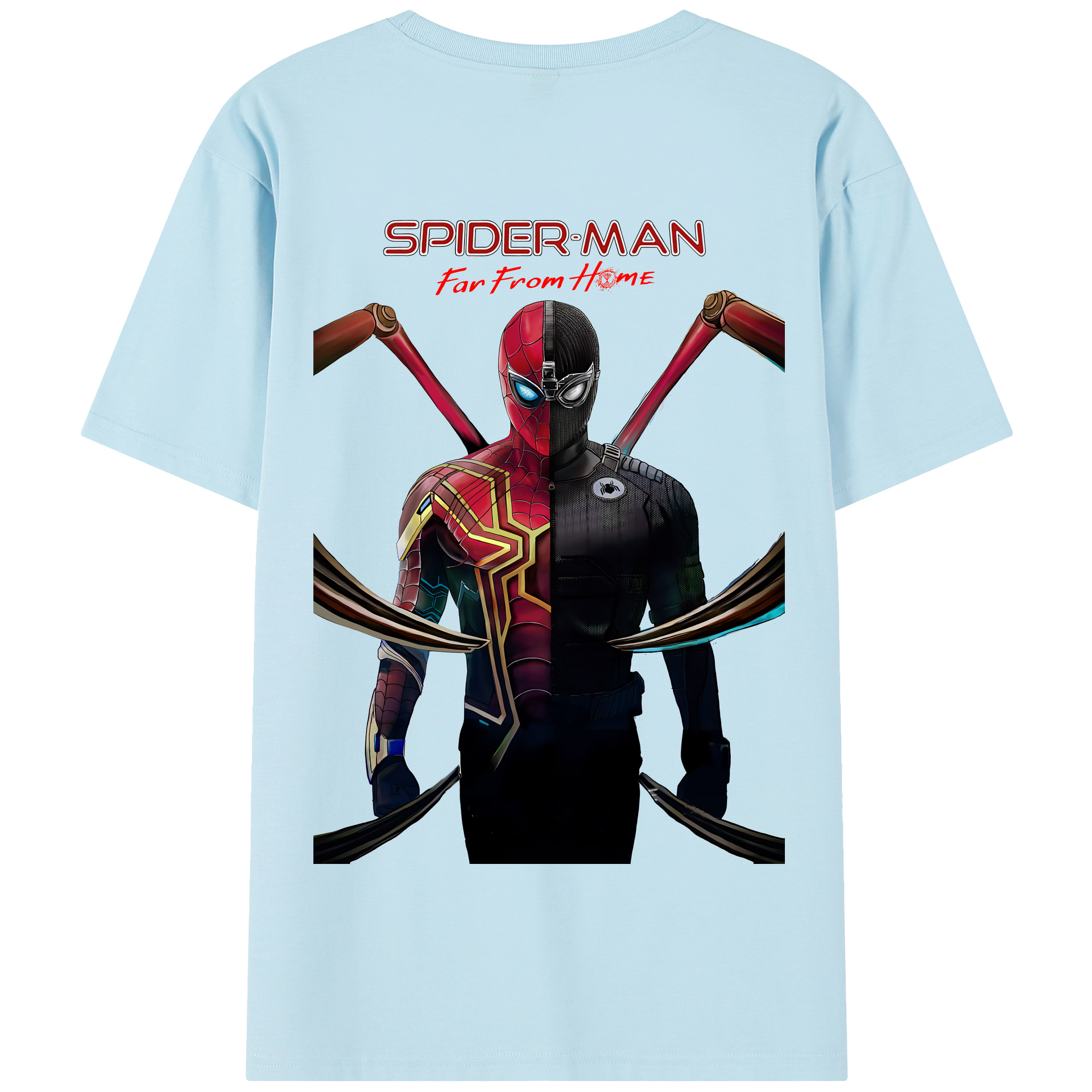 （画像用） Spider Man スパイダーマン 綿100％半袖Tシャツ（背面プリント）